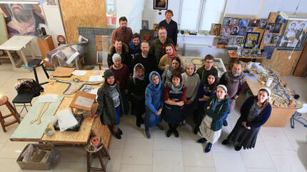 В мозаичной мастерской