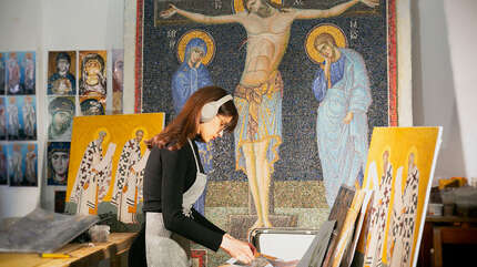 В мозаичной мастерской