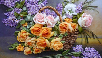 Вышивка лентами: цветы