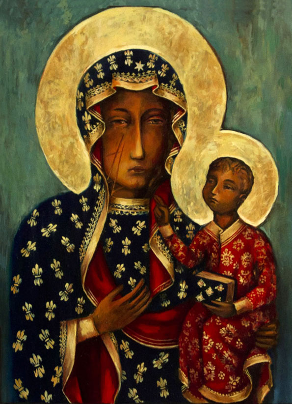 Икона Божией Матери Ченстоховская (с 1382 г. хранится  в Ясногорском монастыре, Польша)