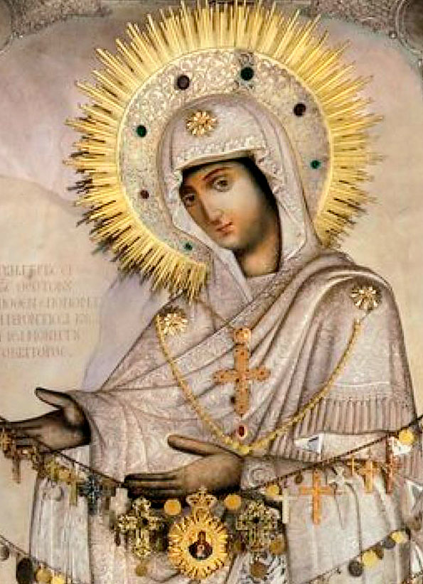 Икона Божией Матери, именуемая «Герондисса» (Фрагмент иконы. Афон, Пантократор)
