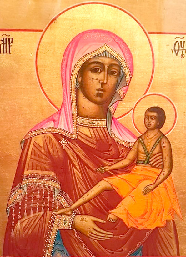 Кипрская икона Божией Матери (Фрагмент иконы. Частное собрание, Испания)
