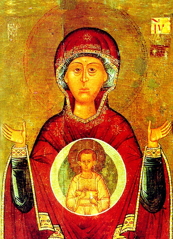 Икона Божией Матери, именуемая «Знамение» (Новгородская. XVI в. Русский музей, Санкт-Петербург)