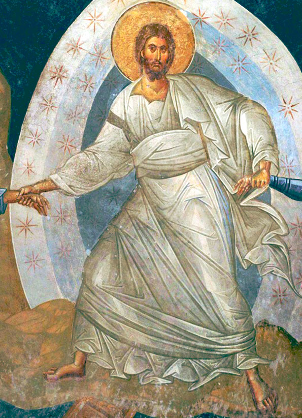 Светлое Христово Воскресение (Сошествие во ад. Фрагмент фрески. XIV в. Монастырь Хора, Стамбул (Константинополь), Турция)