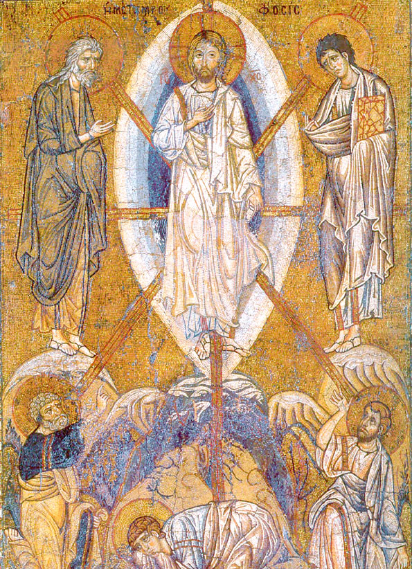 Преображение Господа Бога и Спаса нашего Иисуса Христа (Мозаическая икона. XII в. Лувр, Париж, Франция)