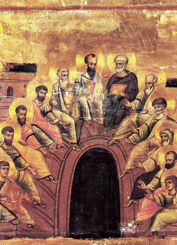 Сошествие Св. Духа (Икона. XII в. Мон. Св. Екатерины, Синай)
