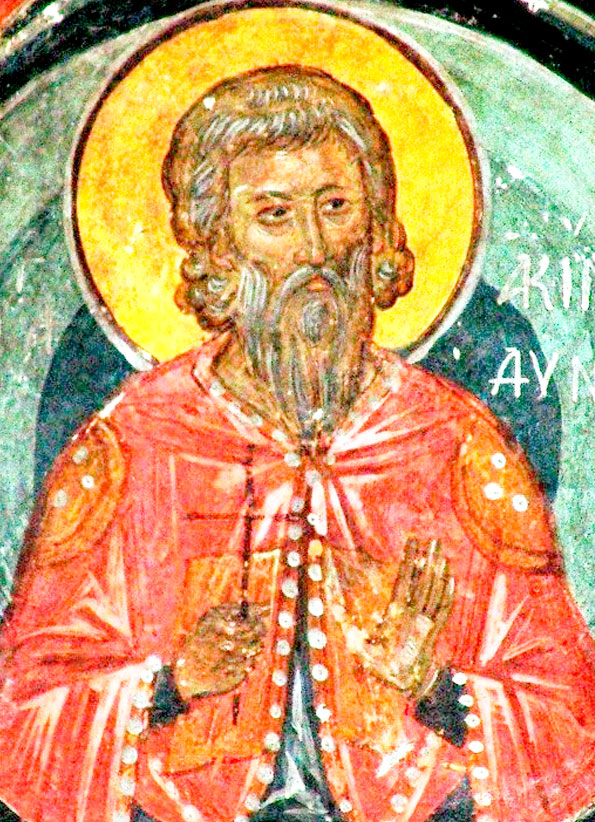Мч. Акиндин (Фреска. 1527 г. Мон. Святого Николая Анапавсаса в Метеорах, Греция)