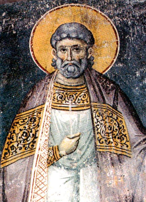 Мч. Амфиан Патарский (Фреска. Около 1290 г. Афон, Протат)