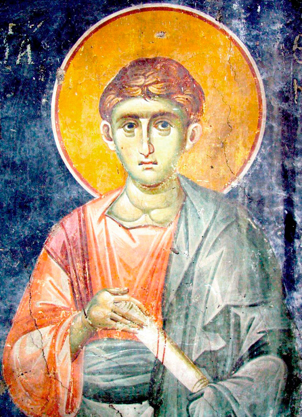 Апостол Фома (Фрагмент фрески. XIII в. Храм Протатон, Афон)