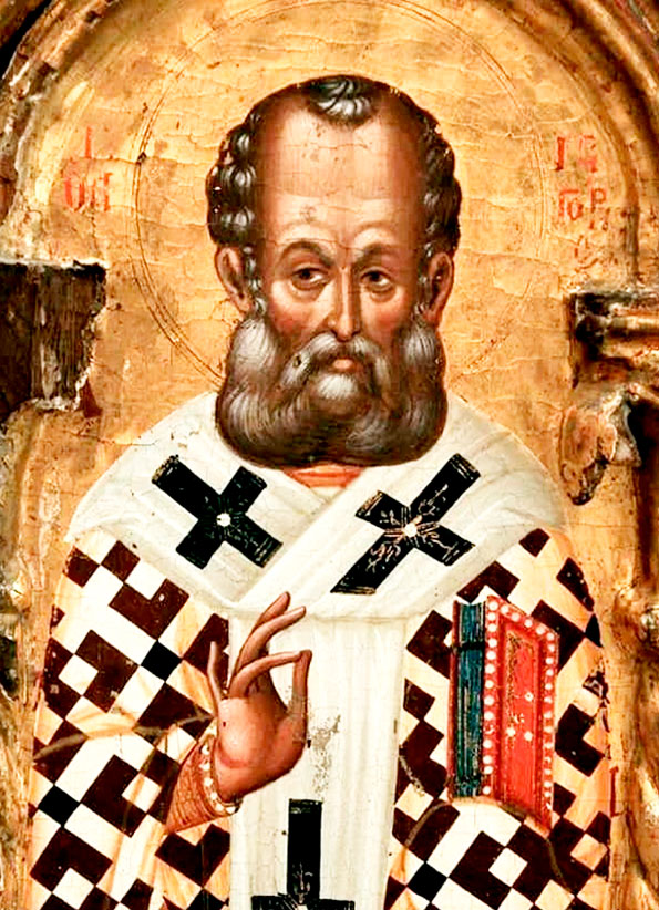 Свт. Григорий Богослов (Фрагмент Царских врат. XV в., Кипр)