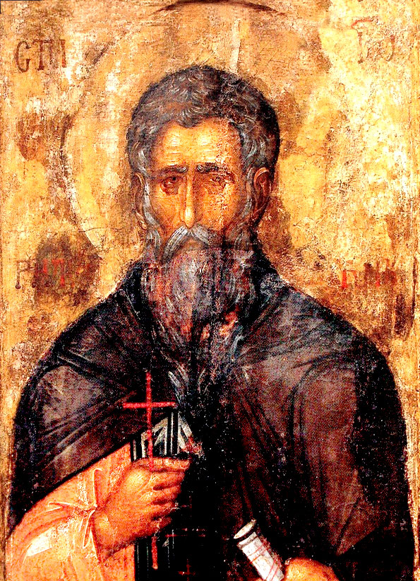 Прп. Иоанн Рыльский (Икона. XIV в. Национальный музей Рильский монастырь. Болгария)