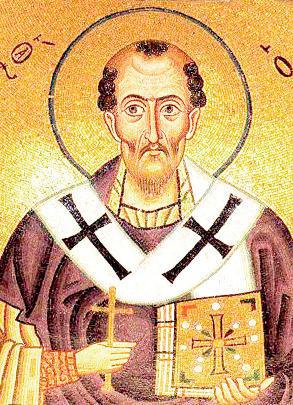 Свт. Иоанн Златоуст (Фрагмент мозаики. 1030–1040-е годы. Монастырь Осиос Лукас, Греция)