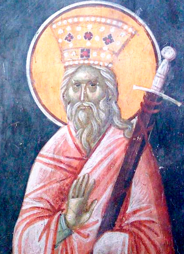 Прав. Иисус Навин (Фрагмент фрески. XIV в. Мон. Грачаница, Косово, Сербия)