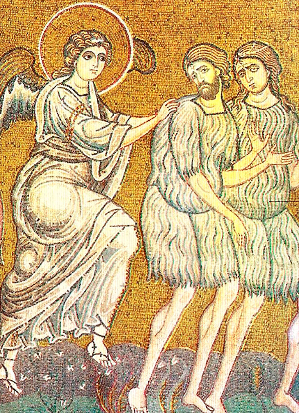 Адамово изгнание (Фрагмент мозаики. XII–XIII в. Кафедральный собор Монреале, Палермо, Италия)