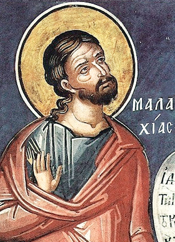 Прор. Малахия (Фрагмент фрески. XVI в. Мон. Дионисиат, Афон)