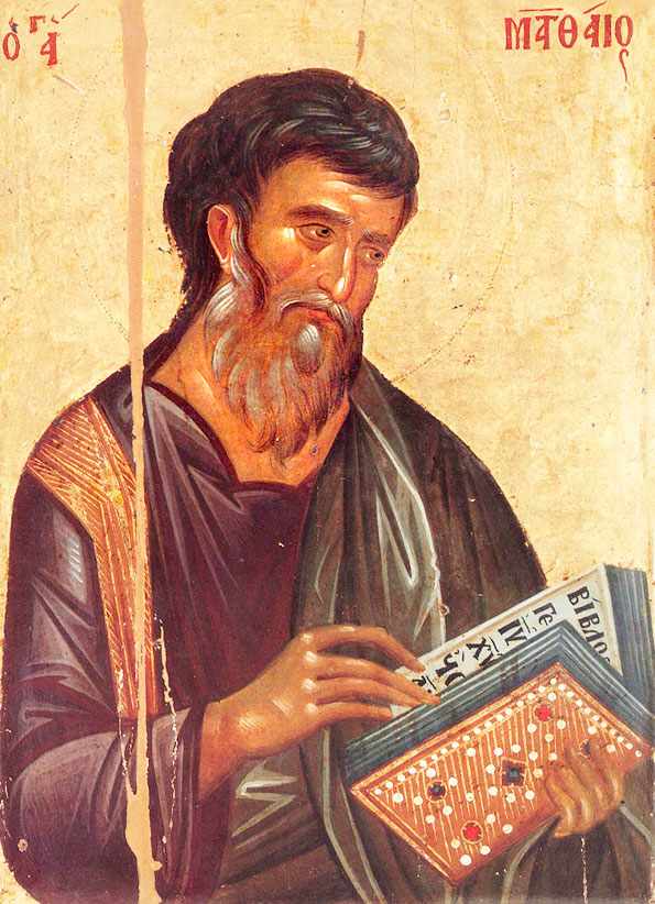 Апостол и евангелист Матфей (Икона. XIV в. Мон. Хиландар, Афон)