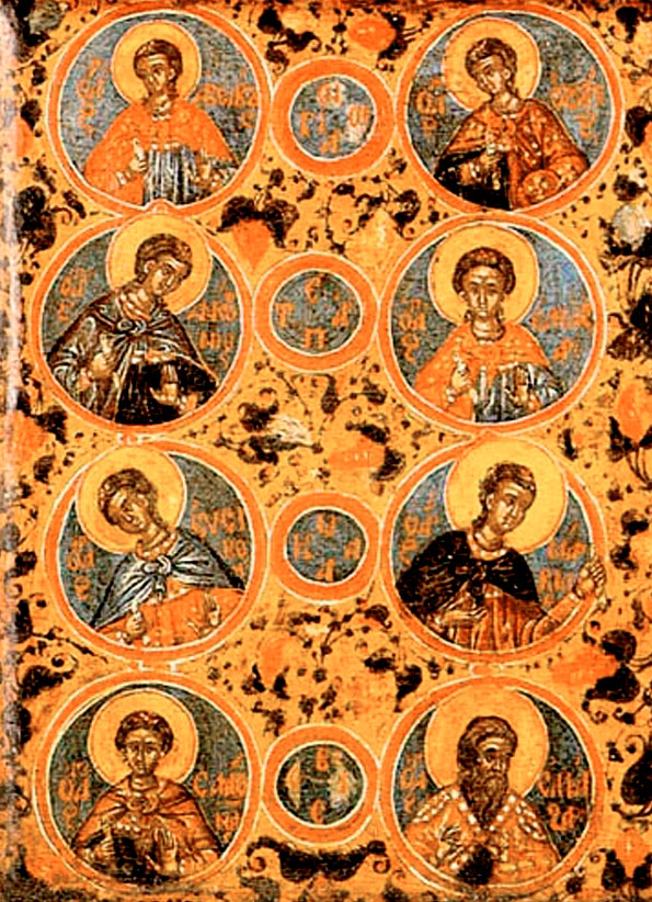 Семеро мучеников Маккавеев (Икона. XVII в. Мон. Пантократор, Афон)