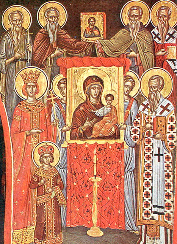 Торжество Православия (Фрагмент фрески. 1546 г. Мон. Ставроникита, Афон)