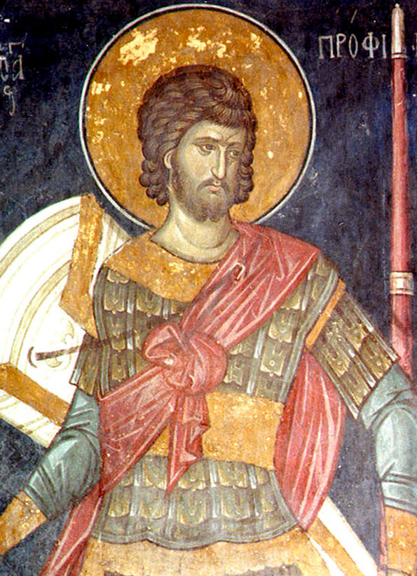 Мч. Трофим Никомидийский (Фрагмент фрески. XIV в. Мон. Высокие Дечаны, Косово, Сербия)