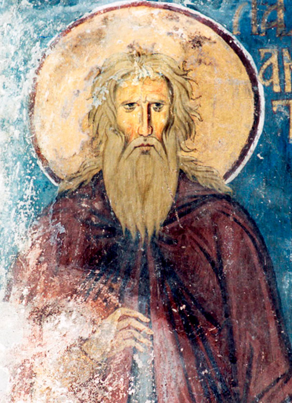Прп. Варлаам (Фрагмент фрески. 1209 г. Мон. Студеница, Сербия)