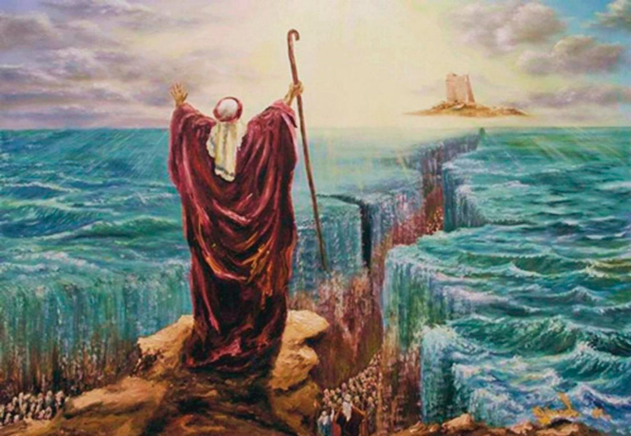 перед пророком расступается море 