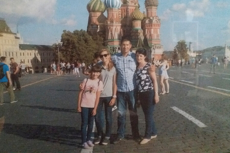 семьей на Красной площади