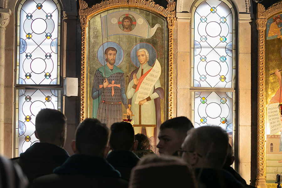икона святых Александра Невского и Федора Ушакова 