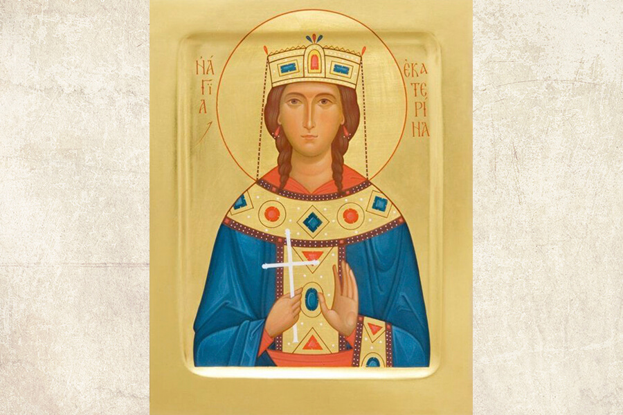 Писаная икона великомученицы Екатерины 