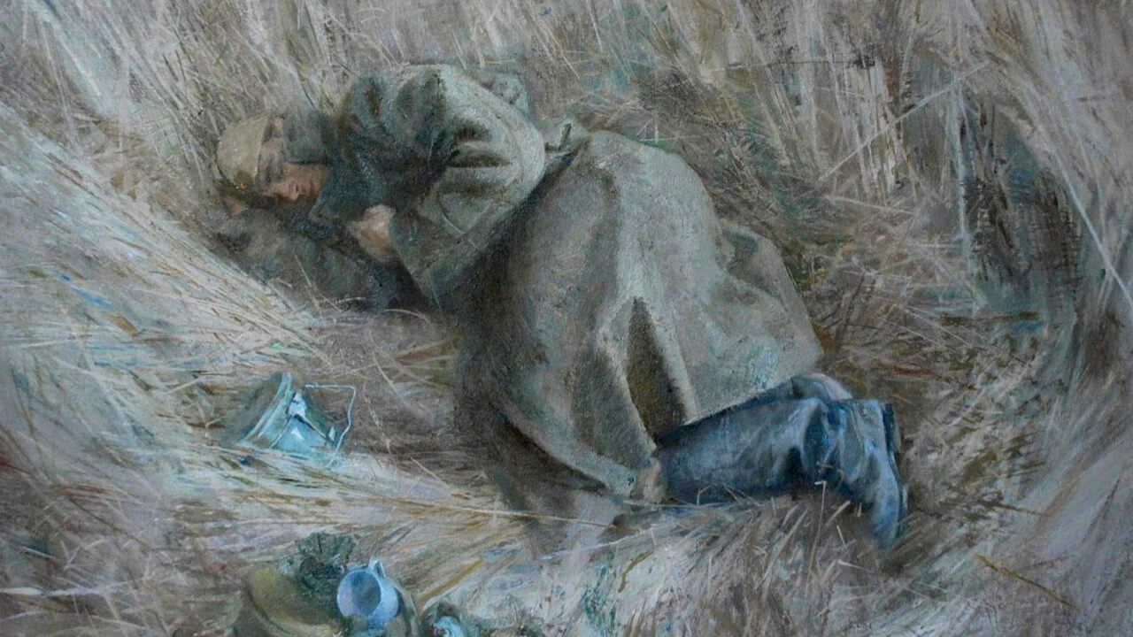 Тихо русские спят. Убитый солдат живопись. Раненый солдат живопись.