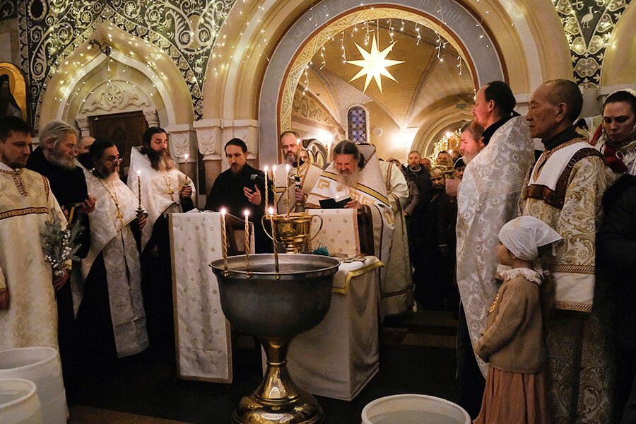 служба на Крещение Свято-Елисаветинский монастырь 