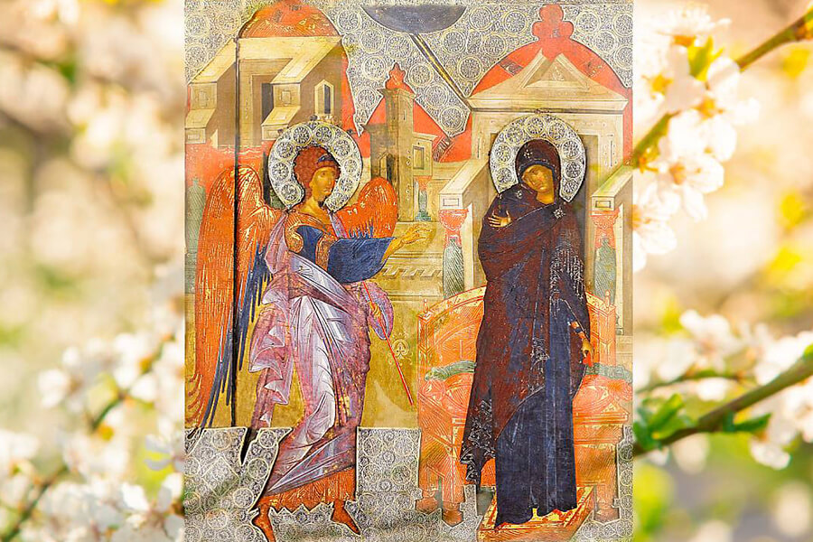 Византийская икона Благовещения 