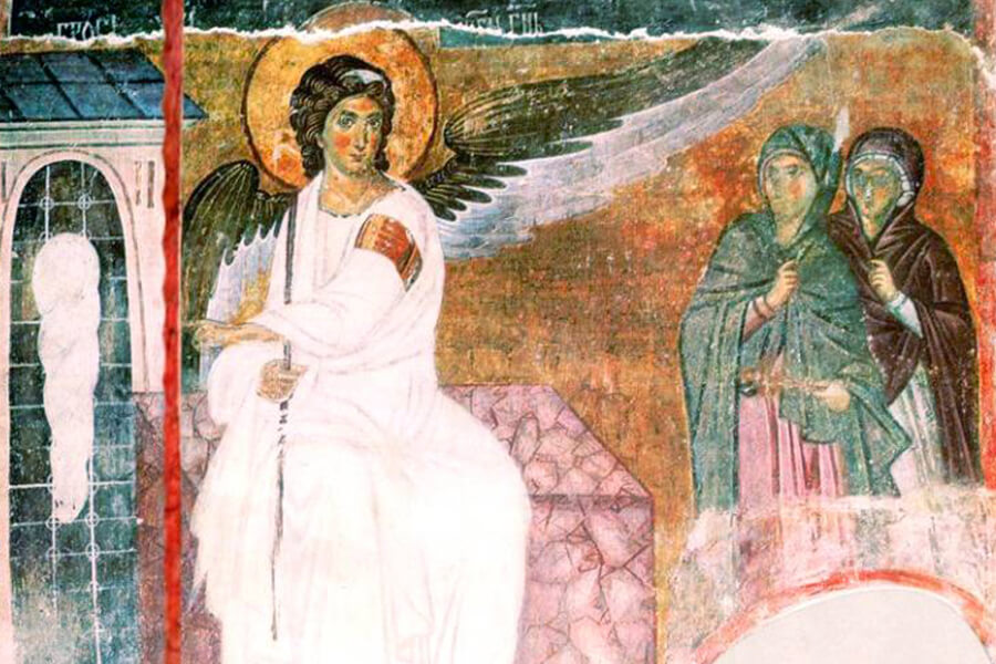 фреска Явление Ангела женам-мироносицам