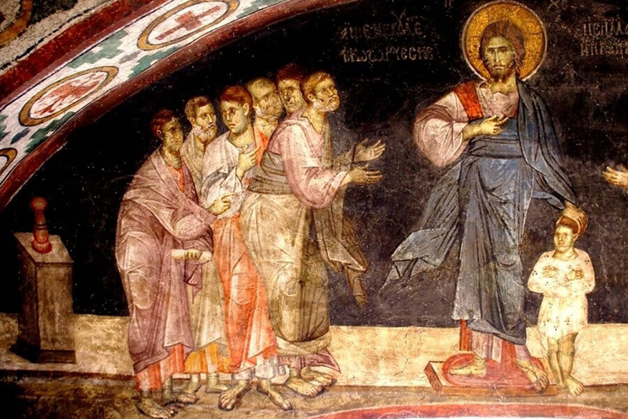 Фреска церкви Вознесения Господня Сербия