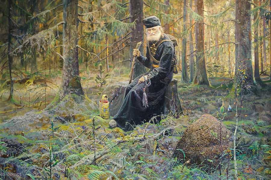 батюшка серафим в лесу