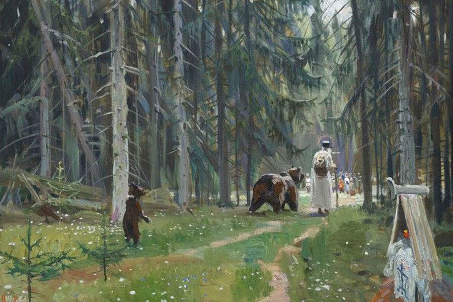 святой серафим и медведь