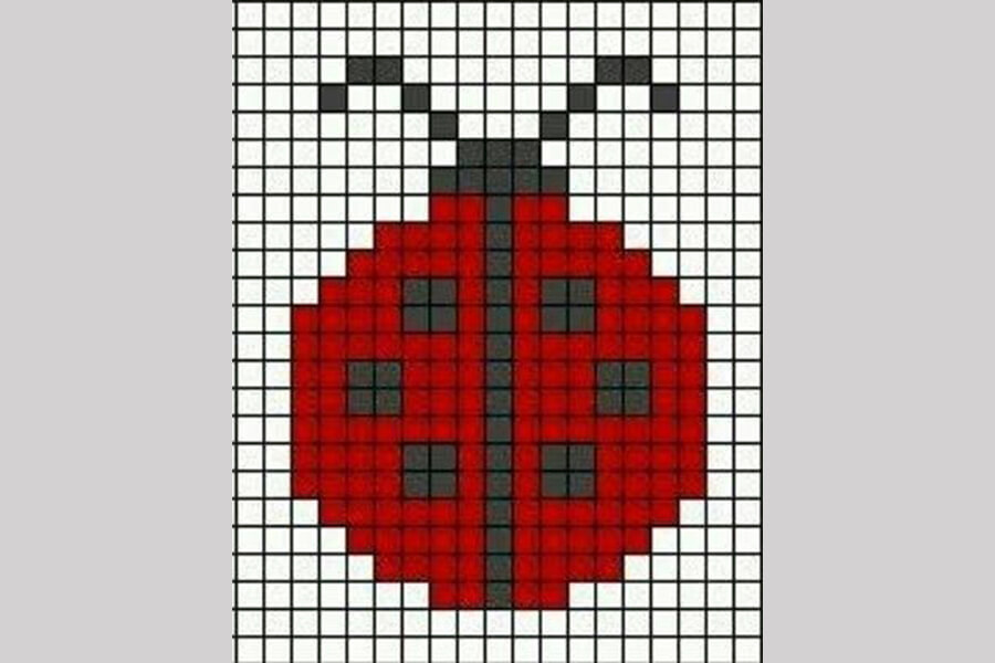 схема вышивки божья коровка