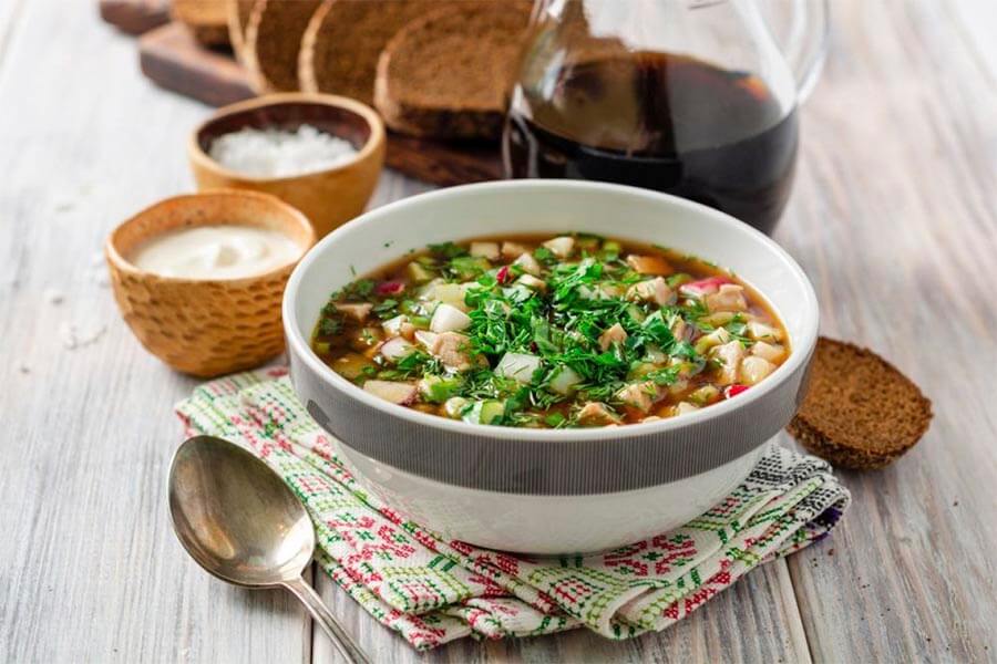 Постная окрошка рецепт на квасе