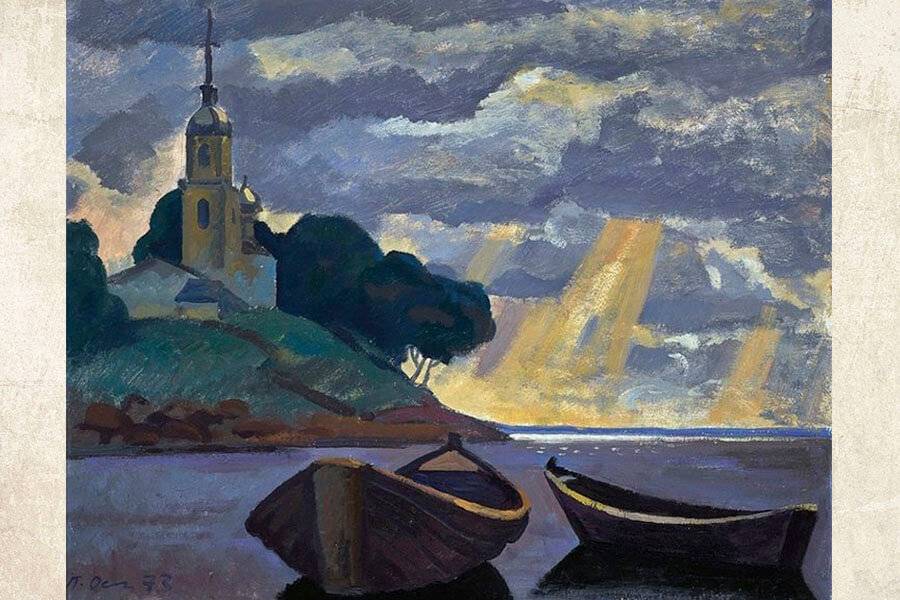 картина лодки