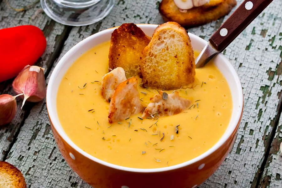 Тыквенный крем-суп с курицей рецепт 
