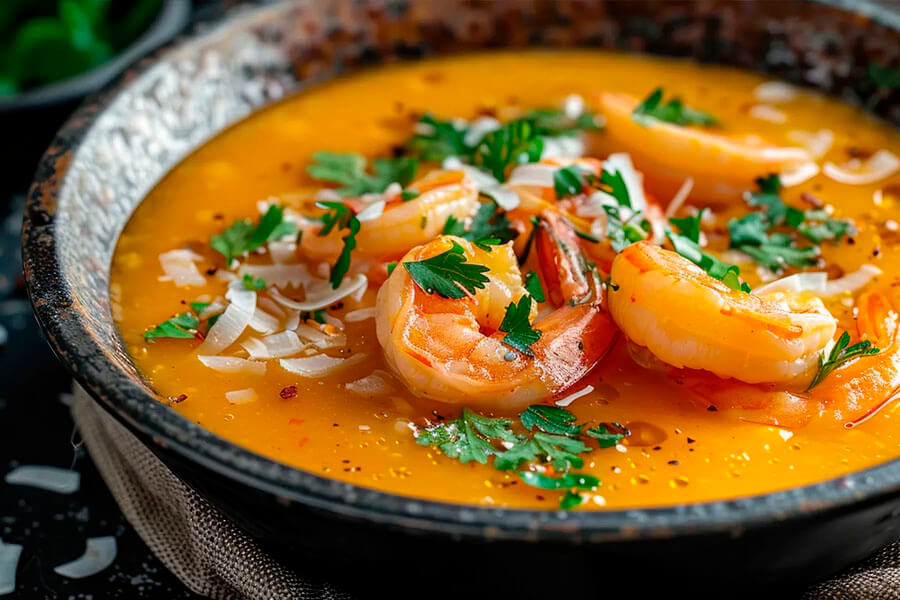 Рецепт тыквенного крем-супа с креветками