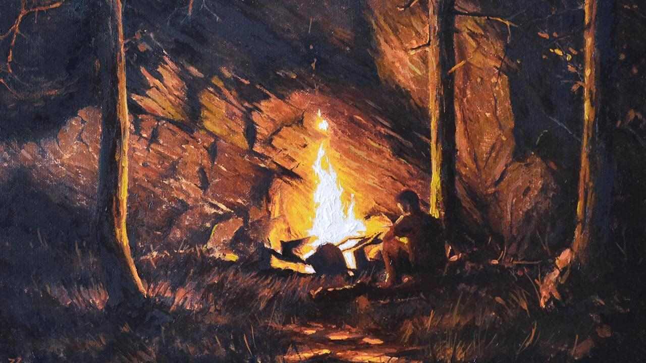 костер в лесу