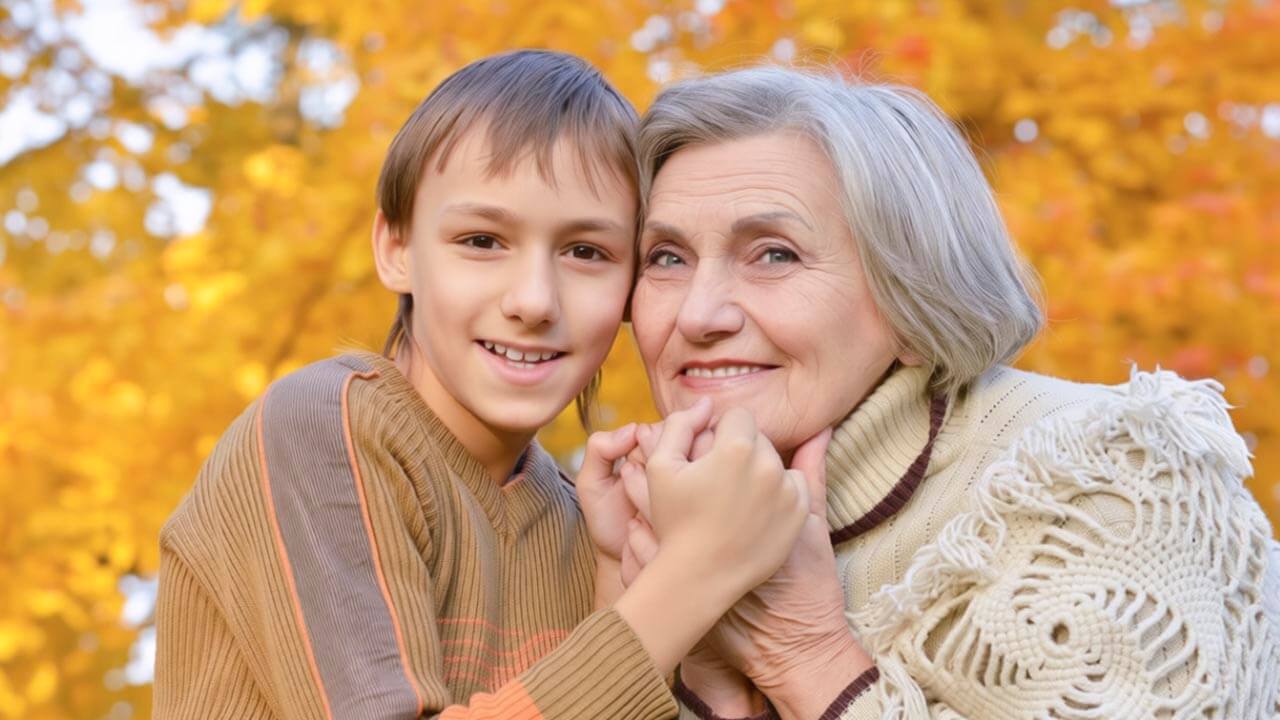 бабушка с внуком