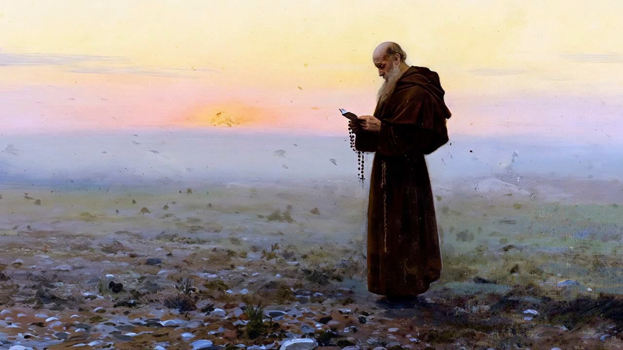 монах в пустыни