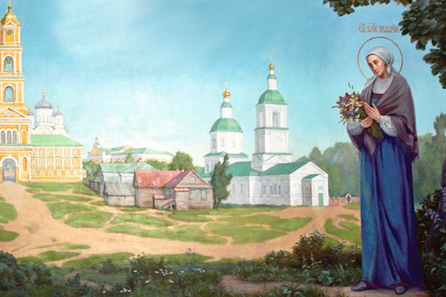 роспись на стене Казанского храма в Дивеево