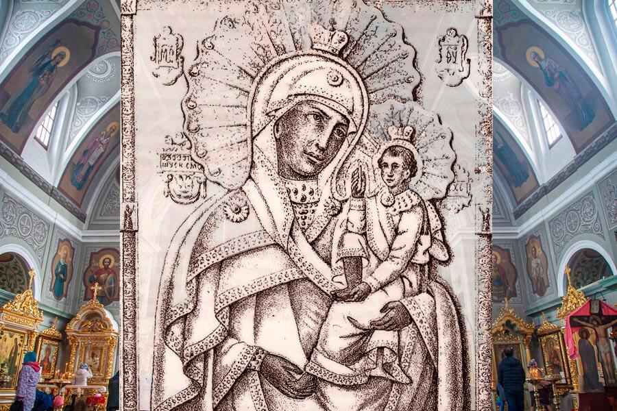 Литография иконы Шуйской-Смоленской Богоматери 