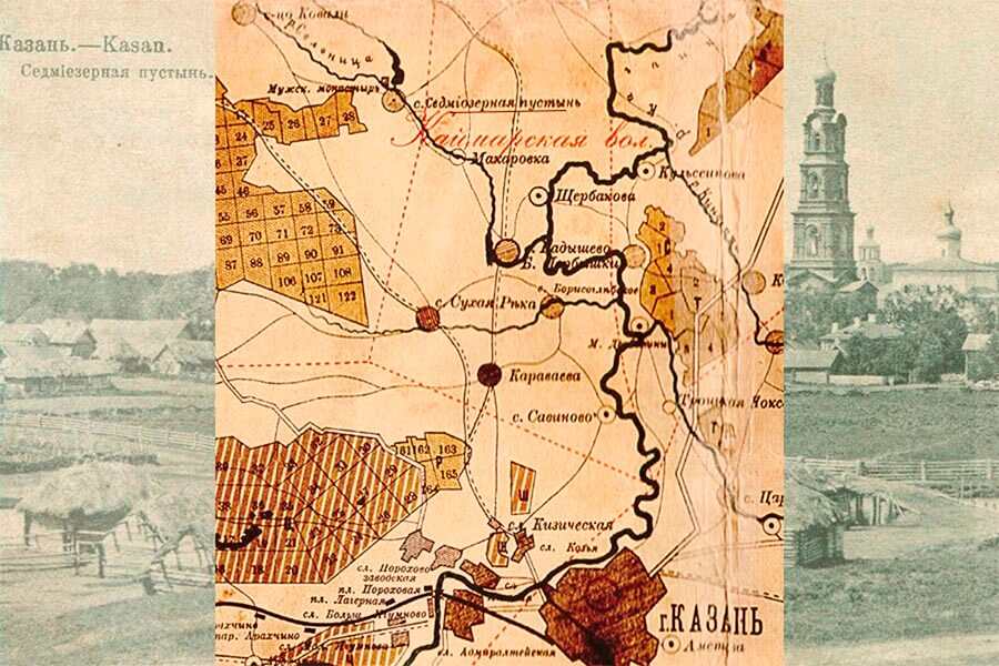 Фрагмент карты Казанского уезда