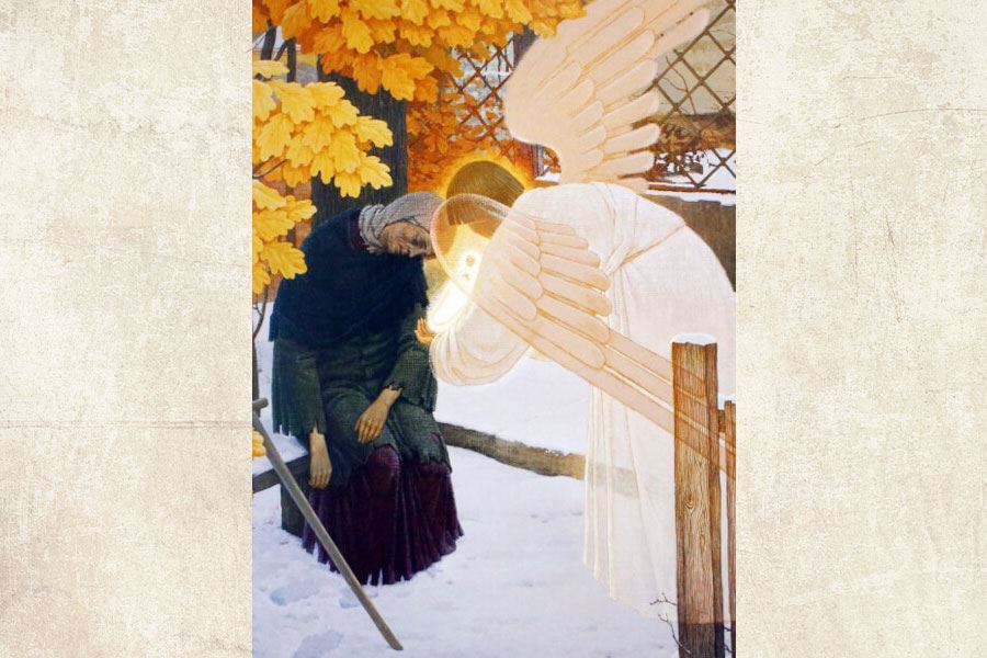 ангел принмает душу