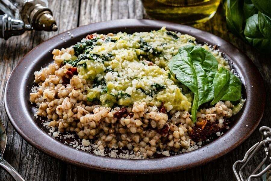Гречотто с фасолью и шпинатом рецепт
