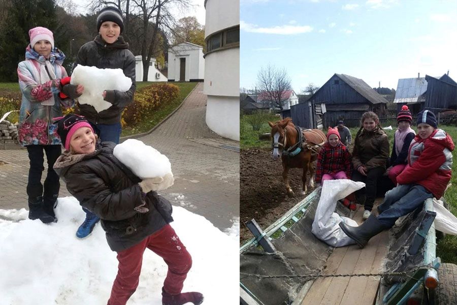 в деревне
