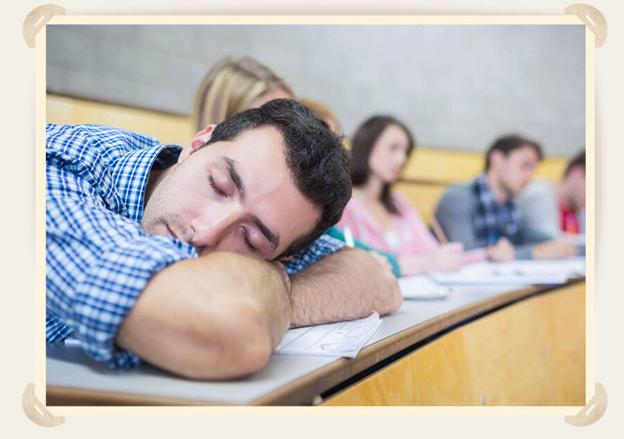 спящий студент 